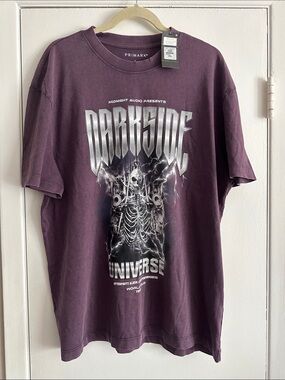 Primark Men's Darkside Graphic Tee in Plum